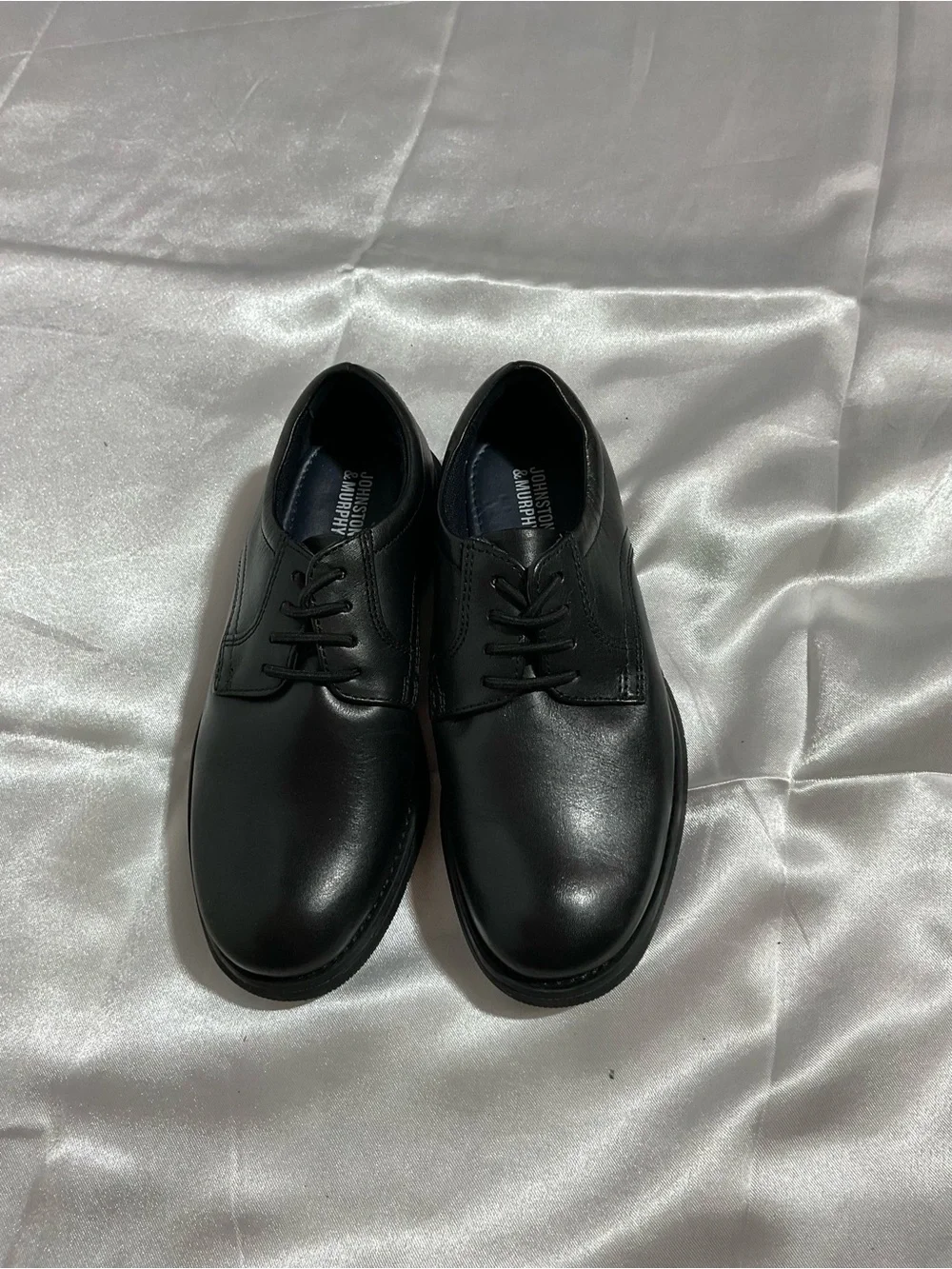 Johnston & Murphy Kids' Black Leather Dress Shoes